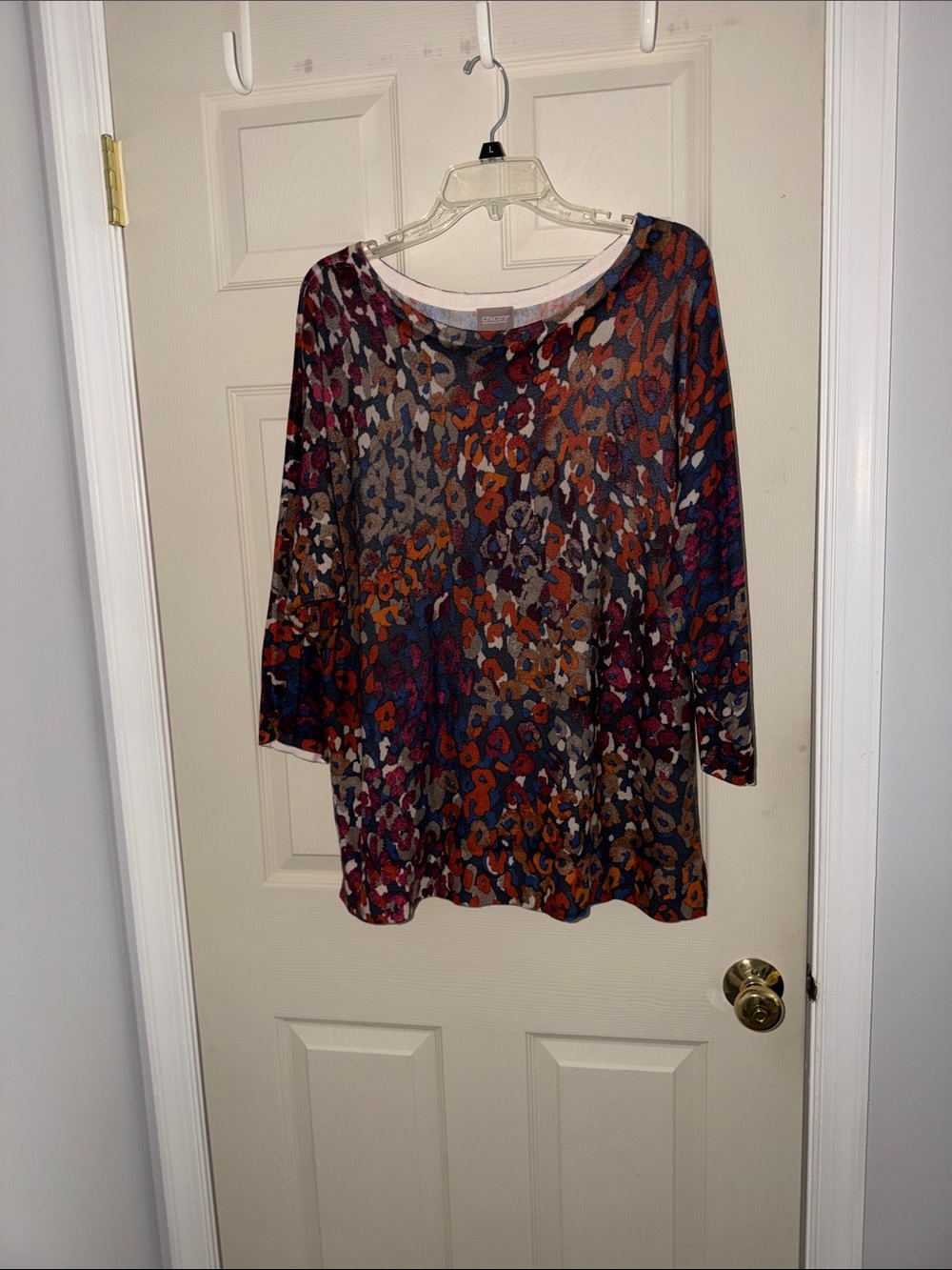 Chico's Multicolor Leopard-Print Boatneck Tunic